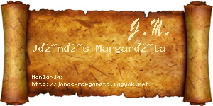 Jónás Margaréta névjegykártya